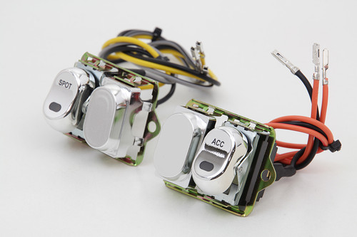 Volt Tech #63517C - Rocker Style LED Fairing Switch Kit Chrome