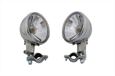 V-Twin - Replica Chrome Guide Spotlamp Set 6 Volt