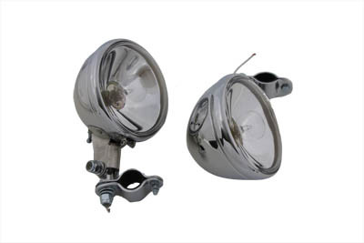 V-Twin - Replica Chrome Guide Spotlamp Set 6 Volt
