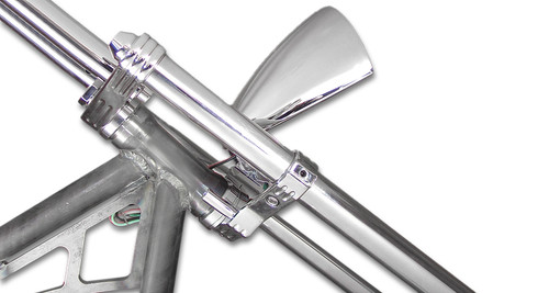 Wyatt Gatling #TL001 - 5-3/4 inch Half Moon Headlamp Chrome Billet