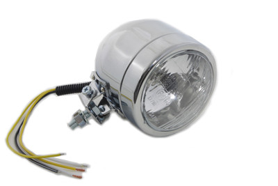 Wyatt Gatling - 4 inch Round Diamond Cut Style Headlamp Chrome