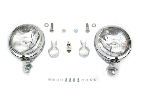 V-Twin - 12 Volt 4 1/2 inch Chrome Spotlamp Kit