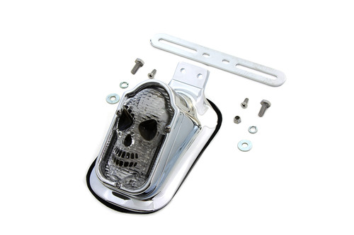 Wyatt Gatling #12-0090KC - Skull Face Tombstone Tail Lamp Clear Lens