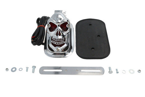 V-Twin - Chrome Skull Grill Tombstone Tail Lamp