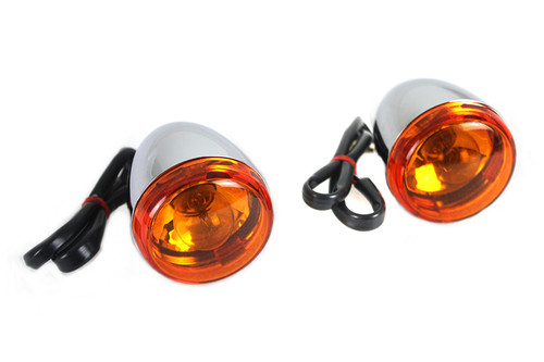 Wyatt Gatling #20-6578 - Chrome Torpedo Style Rear Turn Signal Set