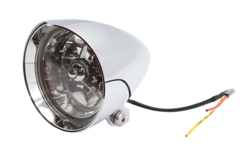 Wyatt Gatling - 4-1/2 inch Round Chrome Billet Headlamp
