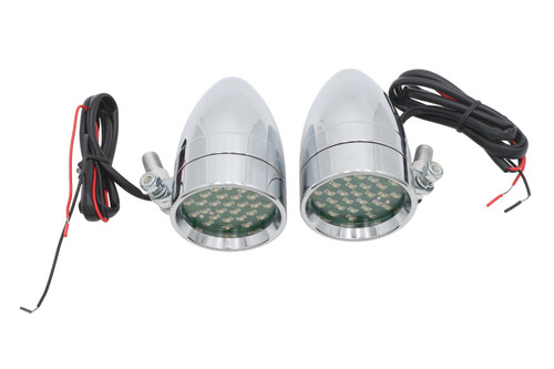 Wyatt Gatling #20-6054ALED - Chrome Bullet Marker Lamp Set with Amber LEDs