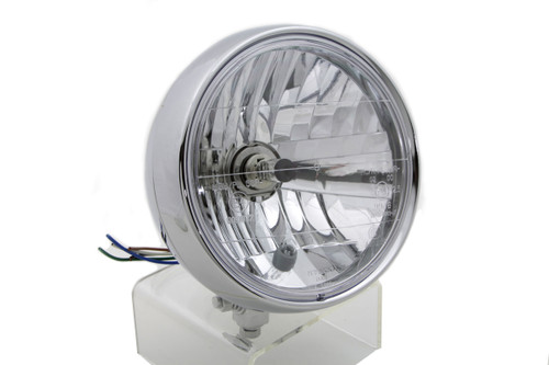 Wyatt Gatling #20-6073E - 6 inch Round Headlamp Steel Chrome