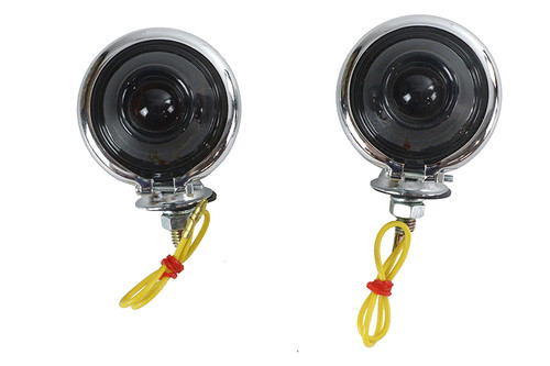 Wyatt Gatling #77389S - Chrome Turn Signal Set Bullet with Smoked Lens