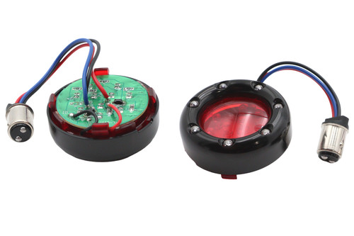 Wyatt Gatling #77925 - Black LED Turn Signal Bezel with Red Lens