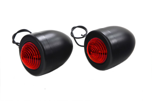 Wyatt Gatling #73151 - Black Bullet Marker Lamp Red Single Filament