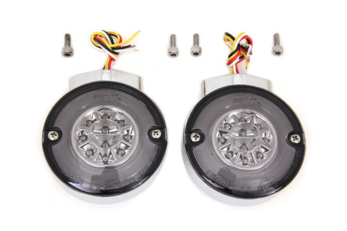 Wyatt Gatling #12-6030SKQ - Chrome LED Turn Signal Combo Assembly Set