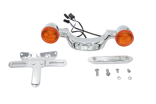 Wyatt Gatling - Chrome Bullet Rear Turn Signal Bar and License Plate