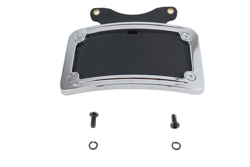 V-Twin #78661 - Chrome Curved License Plate Frame