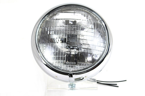 Wyatt Gatling - Vintage 7 inch Round Headlamp 6 Volt