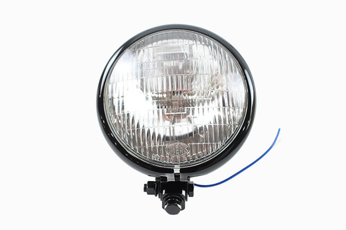 V-Twin #62017B - 5-3/4 inch Round Headlamp Assembly Black