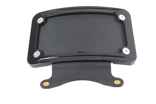 V-Twin #78661B - Curved License Plate Frame Black