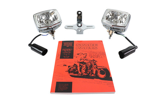 V-Twin - Dual Rectangular Headlamp Kit Chrome
