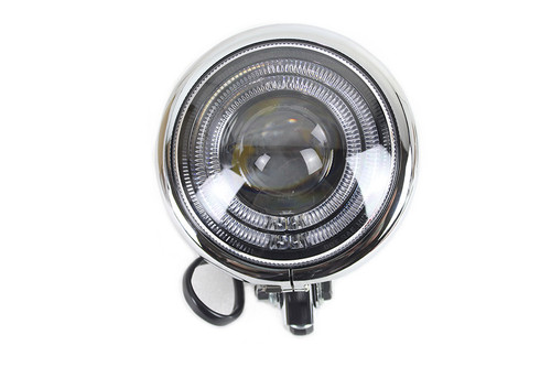 Wyatt Gatling - 5-3/4 inch Bates Style LED Headlamp Chrome