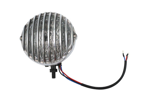 V-Twin - 4-1/2 inch Pirate Headlamp Black with Aluminum Grill