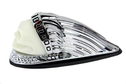 V-Twin #78659 - Skull Head Front Fender Lamp Chrome