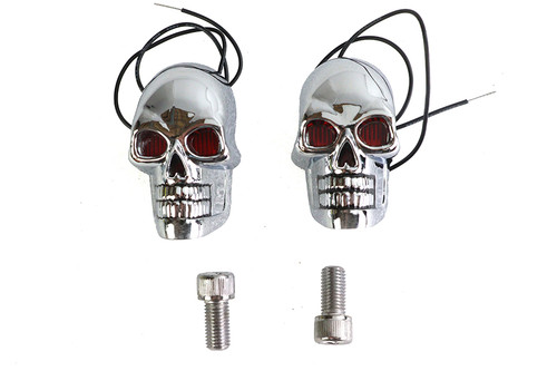 Wyatt Gatling #75053R - 2 inch Chrome Skull Marker Lamp