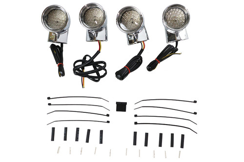 Wyatt Gatling #161842 - Chrome Revox Bullet LED Turn Signal Lamp Kit