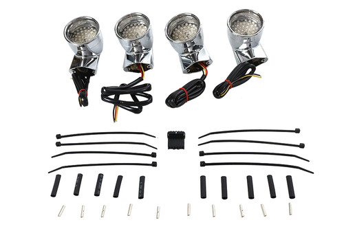 Wyatt Gatling #161842 - Chrome Revox Bullet LED Turn Signal Lamp Kit