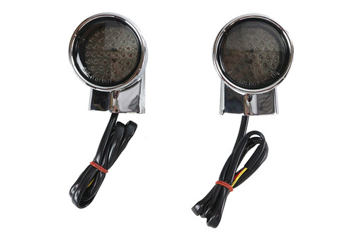 Wyatt Gatling #161854 - Chrome Revox Bullet LED Front Turn Signal Set