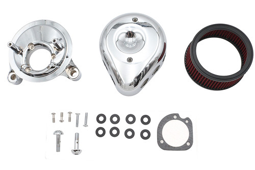 V-Twin #78930 - Mini Teardrop Air Cleaner Kit Chrome