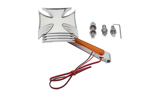 Wyatt Gatling #60-6248TL - Chrome Maltese Mirror with Billet LED Stem