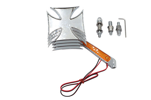 Wyatt Gatling #60-6248TL - Chrome Maltese Mirror with Billet LED Stem