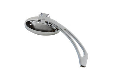 Wyatt Gatling #76260B3 - Chrome Oval Mirror with Billet Slotted Stem