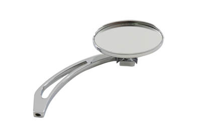 Wyatt Gatling #76260B3 - Chrome Oval Mirror with Billet Slotted Stem