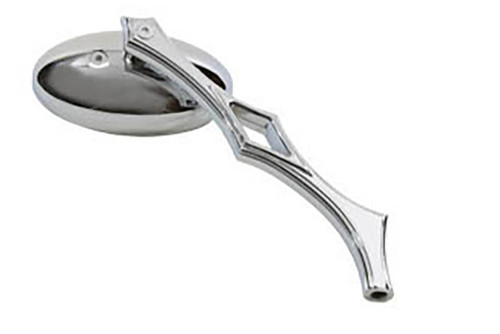 Wyatt Gatling #76258B3 - Chrome Oval Mirror with Billet Diamond Stem