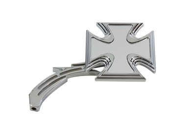 Wyatt Gatling #76262B3 - Chrome Maltese Mirror with Billet Skull Stem
