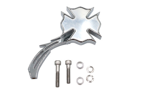 Wyatt Gatling #76266B3 - Chrome Firefighter Mirror with Billet Skull Stem