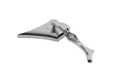 Wyatt Gatling #76307B3 - Chrome Spike Oval Mirror with Billet Twisted Stem