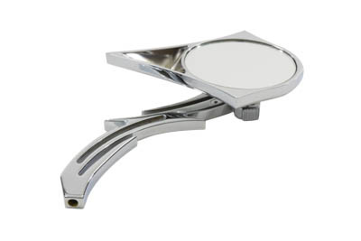 Wyatt Gatling #76306B3 - Chrome Spike Oval Mirror with Billet Skull Stem