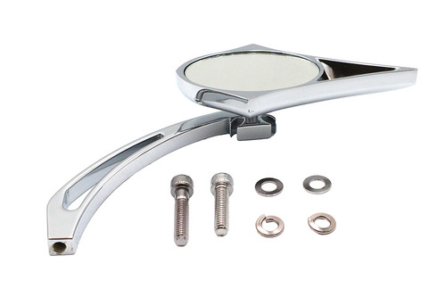 Wyatt Gatling - Chrome Spike Oval Mirror with Billet Cross Head Stem