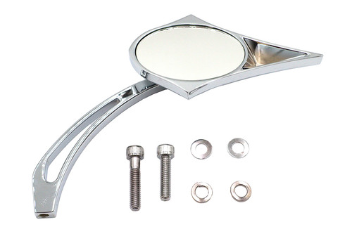 Wyatt Gatling - Chrome Spike Oval Mirror with Billet Cross Head Stem