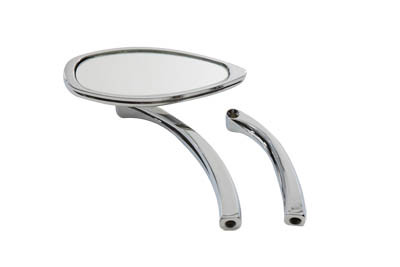 Wyatt Gatling #76022 - Oval Mirror Smooth with Billet Stem Chrome