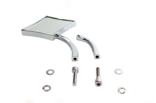 Wyatt Gatling #76024 - Diamond Mirror with Billet Stem Chrome