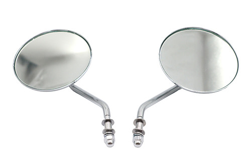 Wyatt Gatling - 4-1/2 inch Round Mirror Set with Round Stock Stems Chrome
