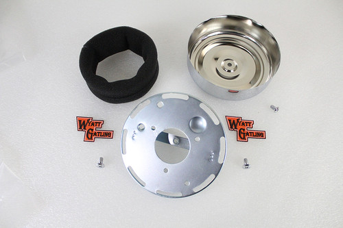 Wyatt Gatling - Wyatt Gatling 7 inch Round Air Cleaner Kit with Chrome Cover
