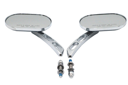 Wyatt Gatling #60-6232 - Oblong Mirror Set Chrome Billet