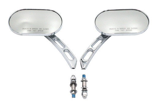 Wyatt Gatling #60-6232 - Oblong Mirror Set Chrome Billet