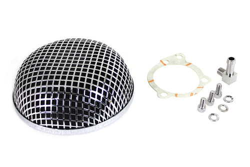 Wyatt Gatling #63363 - Wyatt Gatling Round Mesh Air Cleaner Chrome