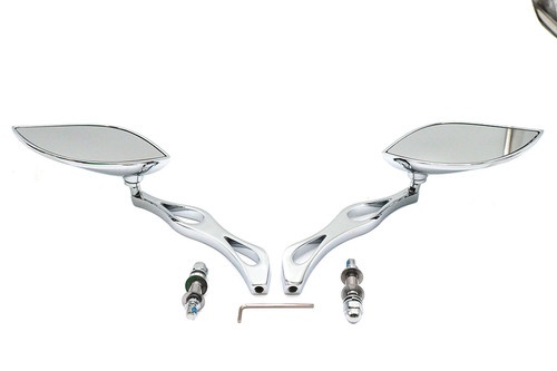 Wyatt Gatling - Baroque Mirror Set with Billet Teardrop Stems