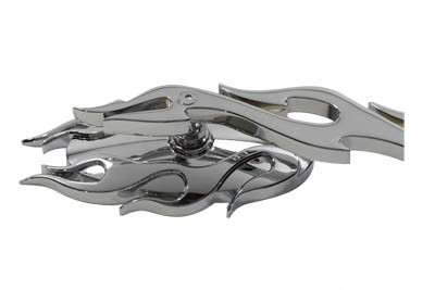 Wyatt Gatling #76807B4 - Fireball Mirror Set with Flame Stems Chrome